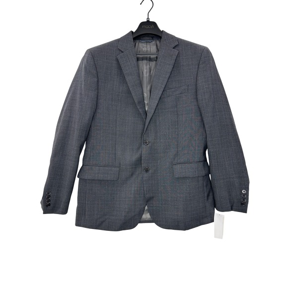 Lauren Ralph Lauren Men's Charcoal Plaid Wool Blend Sport Coat Blazer 40R